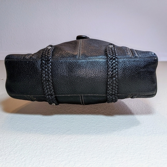 Brighton Black Buckle Shoulder Bag with Braided Strap - Picture 12 of 13